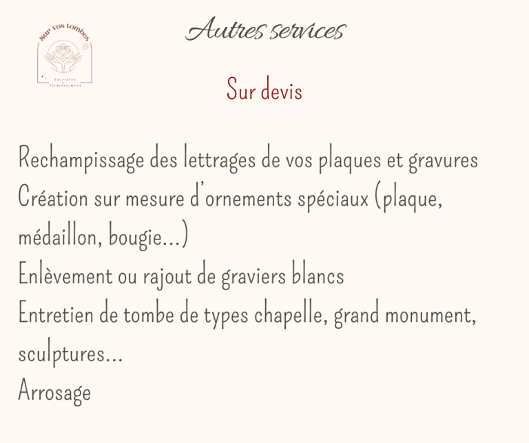 Autres services sur devis